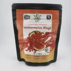 Edible weed gummies in watermelon rings