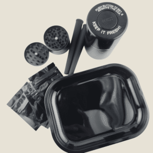 8 Pieces Smell Proof Pouch With Combination Lock Aluminum Stash Jar Rolling Tray Travel Kit